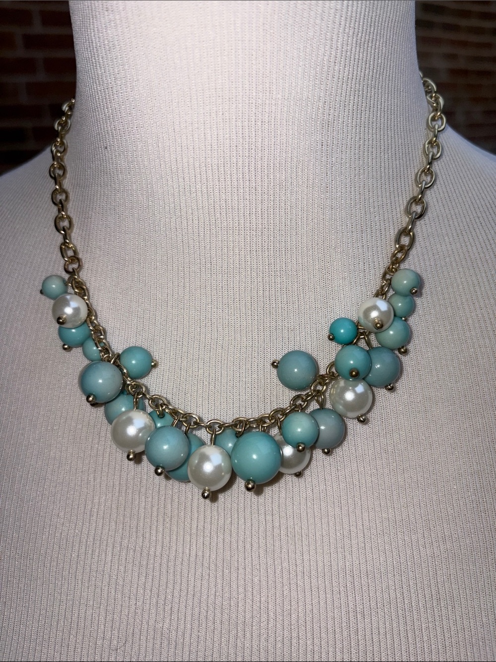 Anne Klein Gold-Tone Turquoise Bead & Pearl Necklace